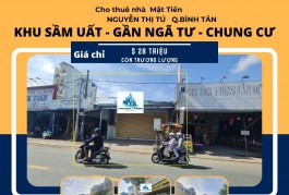 Cho thuê nhà Mặt Tiền Nguyễn Thị Tú 240m2, 28 Triệu - NGANG 8M